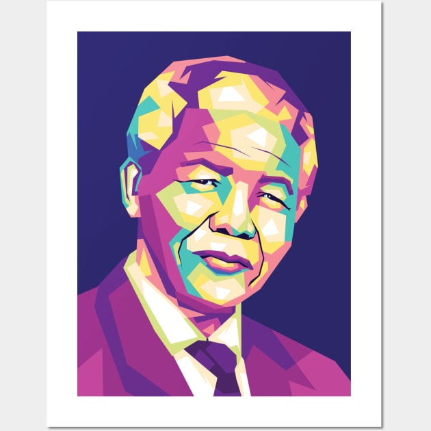 nelson mandela in wpap Wall Art by ACH PAINT